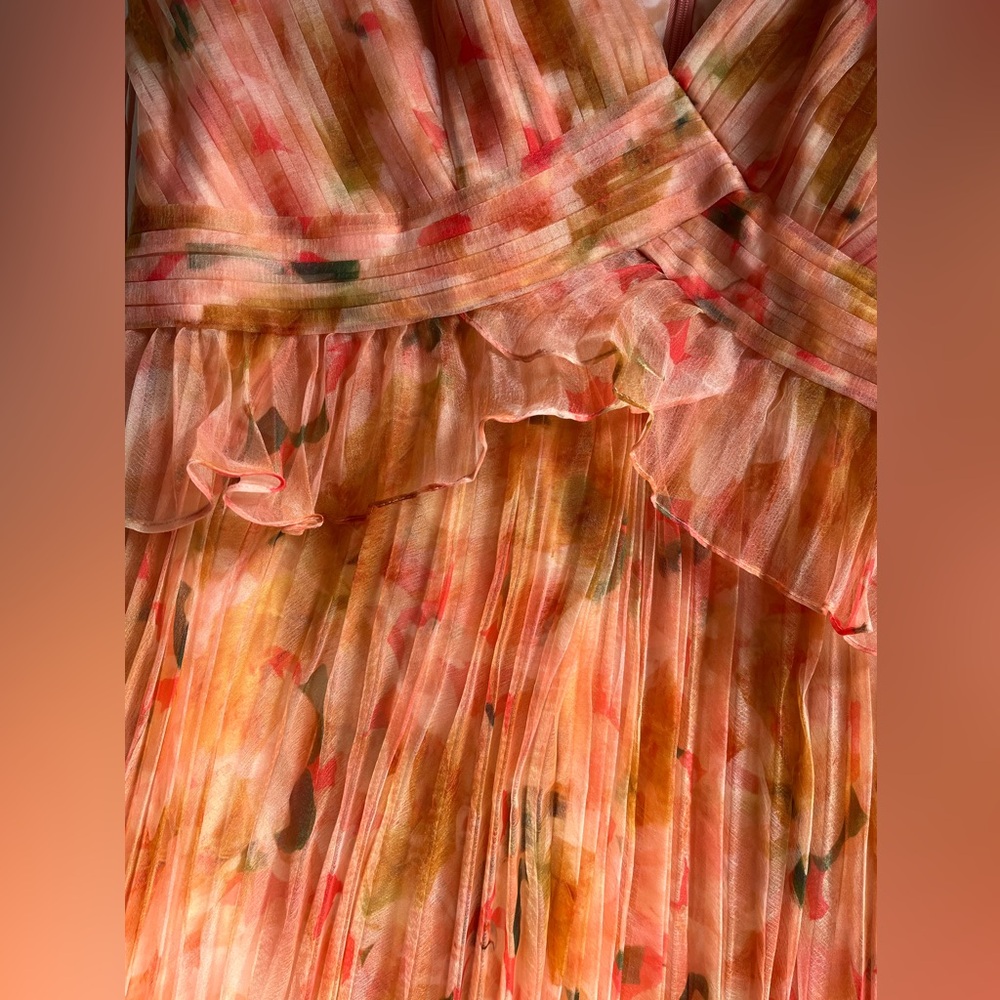 THEIA Holly Pleated Tea Length Gown - Picture 11 of 14